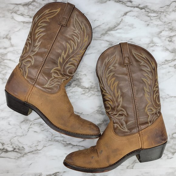 Laredo Kadi Distressed Brown Cowgirl Cowboy Boots 5742 - Picture 2 of 7